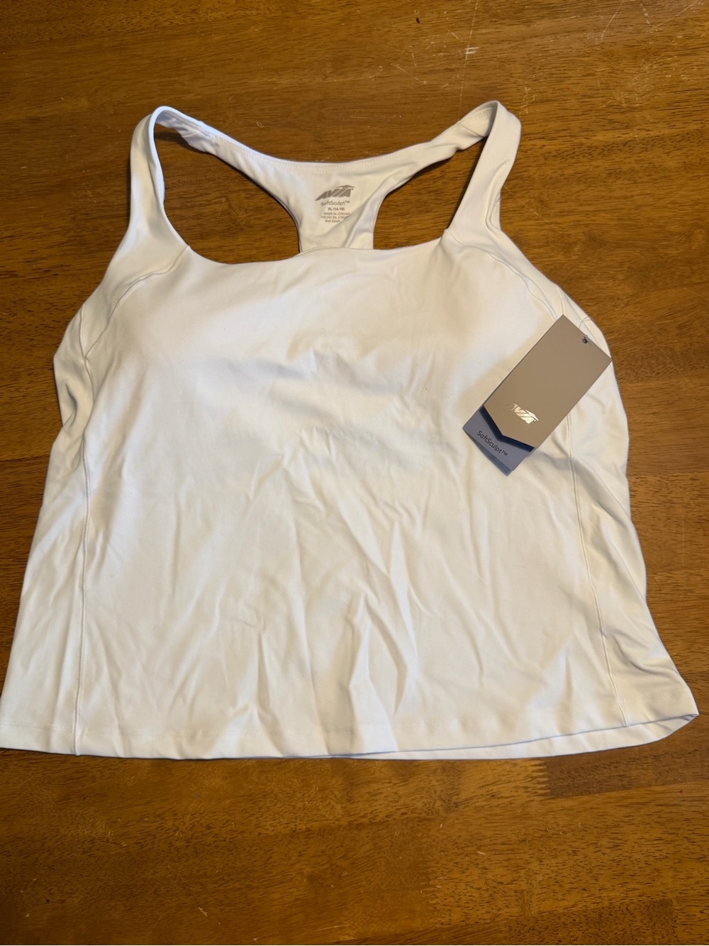 NWT AVIA White Racerback Athletic Tank Top